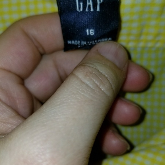 Gap button front top Size 16 yellow check - Picture 2 of 2